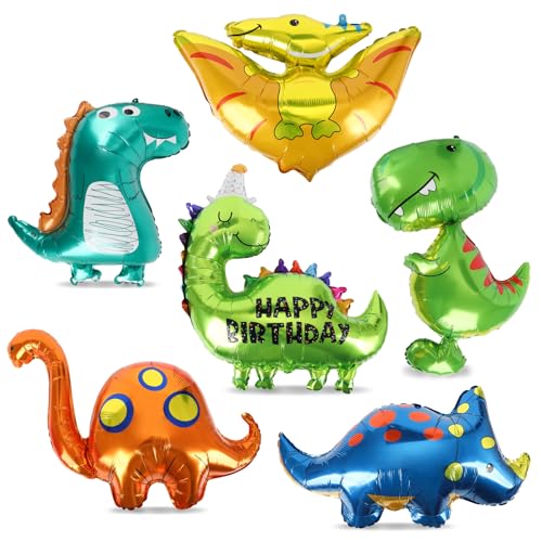 6 Stück Dinosaurier Folienballon, Dino Riesenballon, XXL Kinder Dino Aluminium Folie Ballon, süße Triceratops Luftballons Helium Ballons für Kinder Jungen Dschungel Jurassic Party Jubiläum Geburtstag 6 Stück Dinosaurier Folienballon, Dino Riesenballon, XXL Kinder Dino Aluminium Folie Ballon, süße Triceratops Luftballons Helium Ballons für Kinder Jungen Dschungel Jurassic Party Jubiläum Geburtstag von Wolkstello