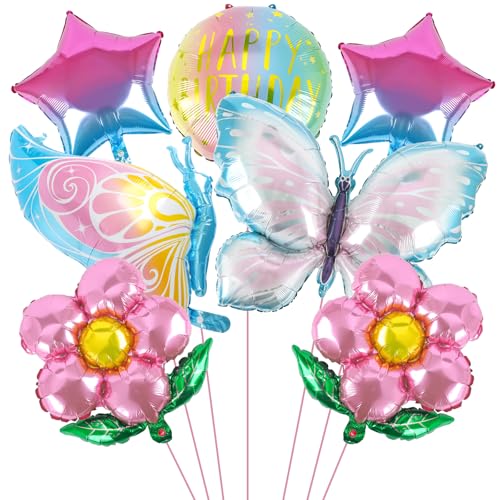 7 Stück Schmetterling Folienballon, Bunt Schmetterlinge Riesenballon, XXL Blumen Aluminium Folie Ballon, süße Blume Luftballons, Stern Helium Ballons für Kinder Mädchen Jubiläum Geburtstag 7 Stück Schmetterling Folienballon, Bunt Schmetterlinge Riesenballon, XXL Blumen Aluminium Folie Ballon, süße Blume Luftballons, Stern Helium Ballons für Kinder Mädchen Jubiläum Geburtstag von Wolkstello