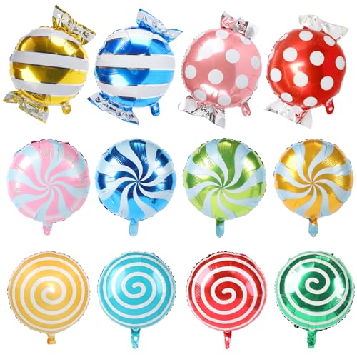 Folienballon Candy, Luftballons Süßigkeiten, Helium Ballons Bonbon, Candy Bar Deko, für Kinder Geburtstag Sommer Ice Cream Weihnachten Party Dekoration von Wolkstello