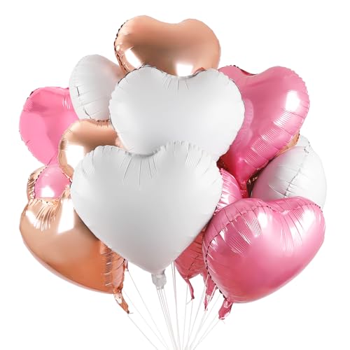 Herz Folienballon 24 Stück,18 Zoll Herzluftballons Rosa Weiß Roségold,Herz Helium Luftballons,Herzluftballons Helium Rosa,Herzform Ballon für Hochzeiten,Valentinstag,Jubiläum,Geburtstag Herz Folienballon 24 Stück,18 Zoll Herzluftballons Rosa Weiß Roségold,Herz Helium Luftballons,Herzluftballons Helium Rosa,Herzform Ballon für Hochzeiten,Valentinstag,Jubiläum,Geburtstag von Wolkstello