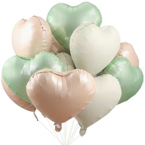 Herz Folienballon 24 Stück,18 Zoll Herzluftballons Grün Beige,Herz Helium Luftballons,Herzluftballons Helium,Herzform Ballon für Hochzeiten,Valentinstag,Jubiläum,Geburtstag Herz Folienballon 24 Stück,18 Zoll Herzluftballons Grün Beige,Herz Helium Luftballons,Herzluftballons Helium,Herzform Ballon für Hochzeiten,Valentinstag,Jubiläum,Geburtstag von Wolkstello