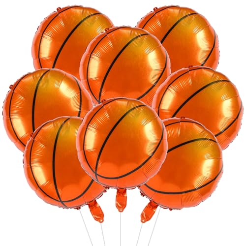 Luftballons Basketball, 12 Stück Folienballons Basketball, 45cm Ballon Basketball, Basketball Deko, Basketball Zubehör für Junge Kinder Geburtstag Sport Party Dekoration von Wolkstello
