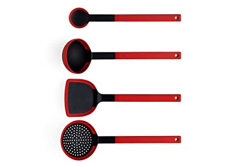 Woll Cook-it Küchenhelfer Set 4 tlg. bestehend aus Wok-Wender, Kochlöffel, Schaumlöffel und Schöpfkelle - mit Silikon eingefasstem Easy-Griff, hitzebeständig bis 220°C Woll Cook-it Küchenhelfer Set 4 tlg. bestehend aus Wok-Wender, Kochlöffel, Schaumlöffel und Schöpfkelle - mit Silikon eingefasstem Easy-Griff, hitzebeständig bis 220°C von Woll