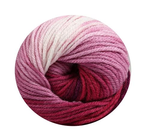 1 x 100 g Wollbiene Batik 100 Gramm Wolle mit Farbverlauf mehrfarbig Multicolor Strickwolle Häkelwolle (5300 beere weiß) von Wollbiene