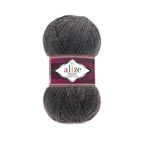 100g Sockenwolle Alize Superwash Comfort 4-fädig Schurwolle Sockengarn Farbauswahl (182) von Wollbiene