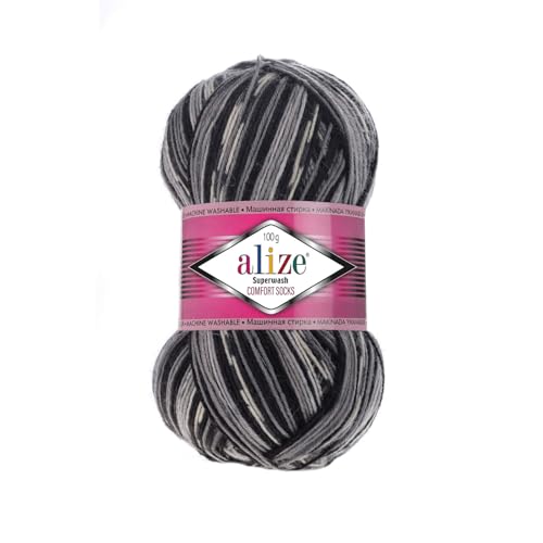 100g Sockenwolle Alize Superwash Comfort 4-fädig Schurwolle Sockengarn Farbauswahl (2695) von Wollbiene