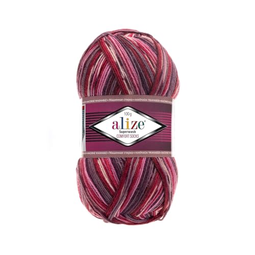 100g Sockenwolle Alize Superwash Comfort 4-fädig Schurwolle Sockengarn Farbauswahl (2698) von Wollbiene