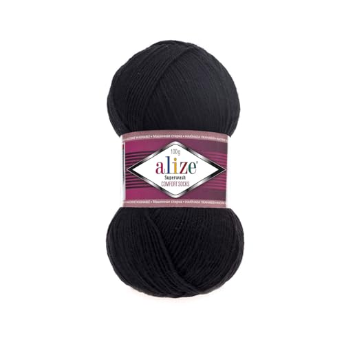100g Sockenwolle Alize Superwash Comfort 4-fädig Schurwolle Sockengarn Farbauswahl (60) von Wollbiene