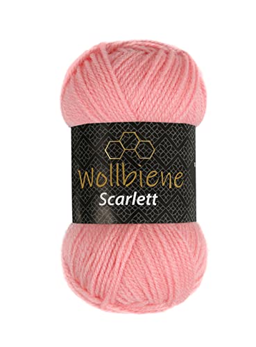 Wollbiene Scarlett Wolle 50g Strickwolle 50 Gramm Wolle zum Stricken und Häkeln Babywolle türkische Wolle (rosa 07) von Wollbiene