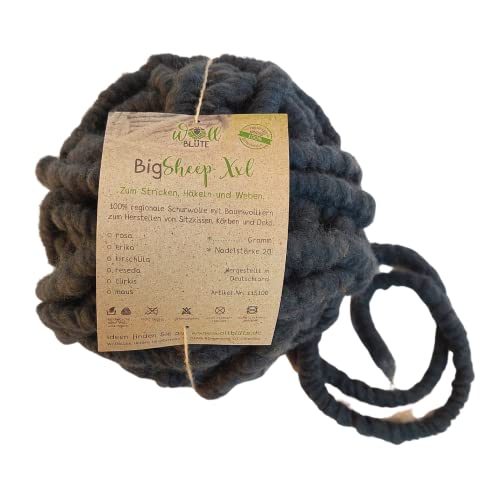 Teppichgarn zum häkeln/dicke Wolle zum stricken/Sitzkissen häkeln/Wolle für Teppich häkeln (400g Maus) von Wollblüte