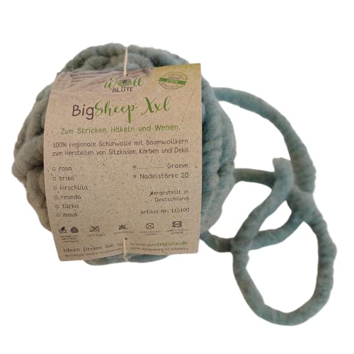 Teppichgarn zum häkeln/dicke Wolle zum stricken/Sitzkissen häkeln/Wolle für Teppich häkeln (500g Reseda) von Wollblüte