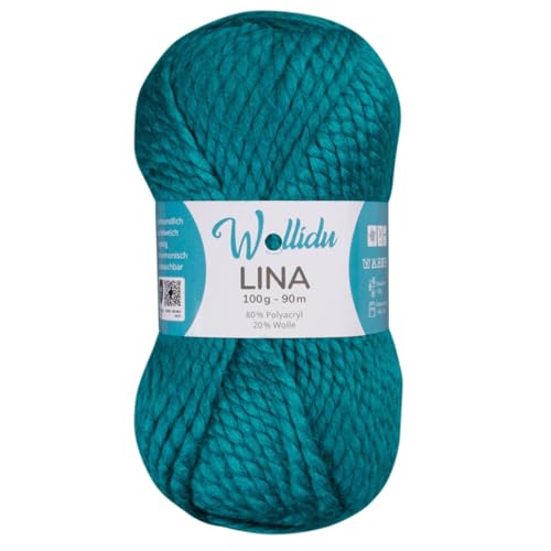 Wollidu Lina Wolle zum Stricken und Häkeln 100g 80% Polyacryl 20% Schafwolle Mulesing-frei Oeko-Tex 1x 100g/90m Häkelwolle/Strickwolle - Petrolblau Wollidu Lina Wolle zum Stricken und Häkeln 100g 80% Polyacryl 20% Schafwolle Mulesing-frei Oeko-Tex 1x 100g/90m Häkelwolle/Strickwolle - Petrolblau von Wollidu