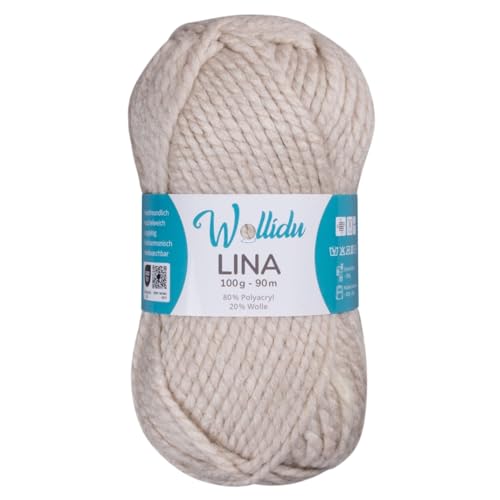 Wollidu Lina Wolle zum Stricken und Häkeln 100g 80% Polyacryl 20% Schafwolle Mulesing-frei Oeko-Tex 1x 100g/90m Häkelwolle/Strickwolle - Sandfarben Wollidu Lina Wolle zum Stricken und Häkeln 100g 80% Polyacryl 20% Schafwolle Mulesing-frei Oeko-Tex 1x 100g/90m Häkelwolle/Strickwolle - Sandfarben von Wollidu