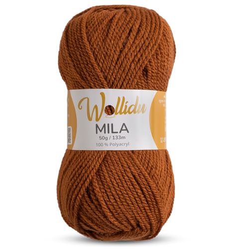 Wollidu Mila Garn zum Häkeln und Stricken 1 x 50g/133m Strickgarn 100% Polyacryl Häkelgarn Fuchs Braun Wollidu Mila Garn zum Häkeln und Stricken 1 x 50g/133m Strickgarn 100% Polyacryl Häkelgarn Fuchs Braun von Wollidu
