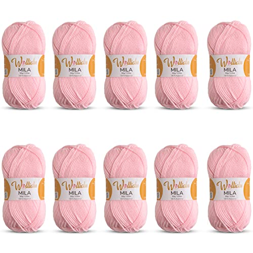 Wollidu Mila Garn zum Häkeln und Stricken 10 x 50g/133m Strickgarn 100% Polyacryl Häkelgarn Rosa Wollidu Mila Garn zum Häkeln und Stricken 10 x 50g/133m Strickgarn 100% Polyacryl Häkelgarn Rosa von Wollidu
