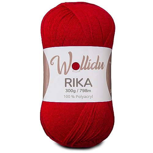 Wollidu Rika Garn zum Häkeln und Stricken 300g / 798m Strickgarn 100% Polyacryl Häkelgarn Kirsche Rot Wollidu Rika Garn zum Häkeln und Stricken 300g / 798m Strickgarn 100% Polyacryl Häkelgarn Kirsche Rot von Wollidu