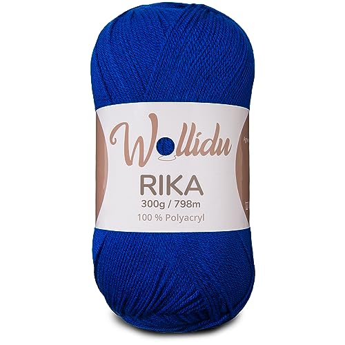 Wollidu Rika Garn zum Häkeln und Stricken 300g / 798m Strickgarn 100% Polyacryl Häkelgarn Royal Blau Wollidu Rika Garn zum Häkeln und Stricken 300g / 798m Strickgarn 100% Polyacryl Häkelgarn Royal Blau von Wollidu