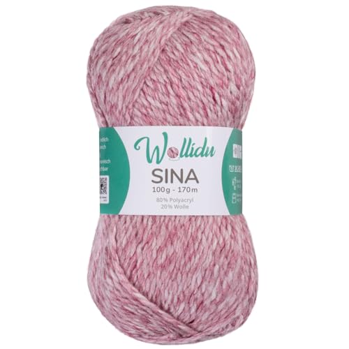 Wollidu Sina Wolle zum Stricken und Häkeln 100g Premium Strickwolle/Häkelwolle Set OEKO-TEX zertifiziert 1 x 100g/170m 80% Polyacryl 20% Schafwolle mulesing-frei - Altrosa Melange Wollidu Sina Wolle zum Stricken und Häkeln 100g Premium Strickwolle/Häkelwolle Set OEKO-TEX zertifiziert 1 x 100g/170m 80% Polyacryl 20% Schafwolle mulesing-frei - Altrosa Melange von Wollidu