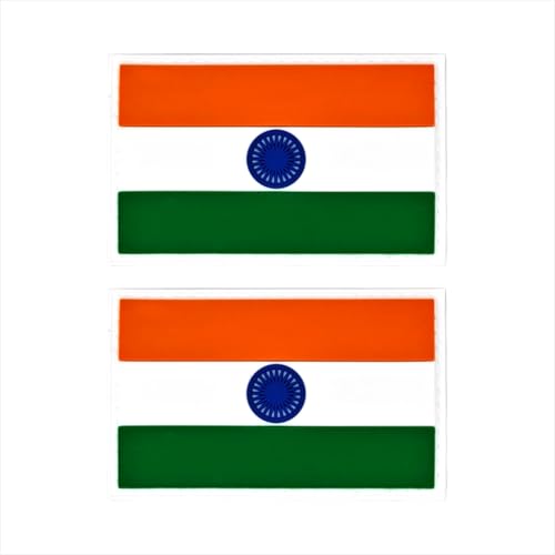 Womaha 2 Stück Indien-Flaggen-Patch, Klettverschluss, für Outdoor-Sport, Bergsteigen, Outdoor-Erweiterung Womaha 2 Stück Indien-Flaggen-Patch, Klettverschluss, für Outdoor-Sport, Bergsteigen, Outdoor-Erweiterung von Womaha