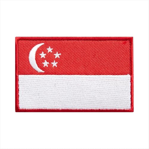 Womaha 2 Stück Singapur-Flagge, Klettverschluss, für Outdoor-Sport, Bergsteigen, Outdoor-Erweiterung Womaha 2 Stück Singapur-Flagge, Klettverschluss, für Outdoor-Sport, Bergsteigen, Outdoor-Erweiterung von Womaha