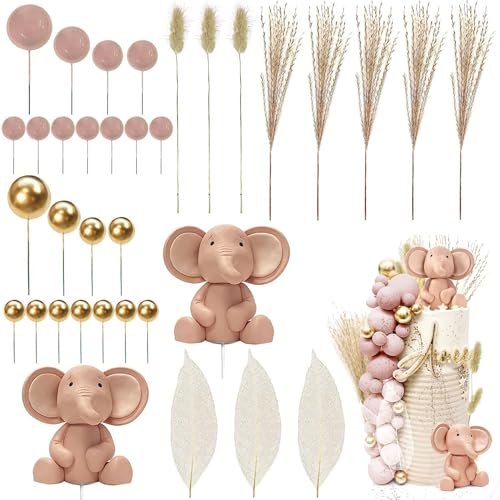 Womsclo Elefant Babyparty -Dekorationen entzückende Babyparty -Kuchen -Dekorationen mit Pfahlplastikkuchen - für Geburtstagsfeier, Style 2, Set 2, Elefant - - Womsclo Elefant Babyparty -Dekorationen entzückende Babyparty -Kuchen -Dekorationen mit Pfahlplastikkuchen - für Geburtstagsfeier, Style 2, Set 2, Elefant - - von Womsclo