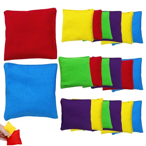 Womsclo Kleine Bohnensäcke zum Werfen von 20 PCs 1, 97x1, 97 Zoll farbenfrohe Bohnensäcke zum Werfen von Spielen für Kinder für Kinder von Womsclo