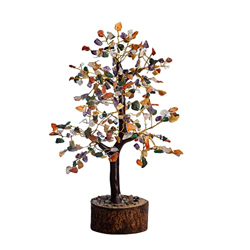 Wonder Care Edelstein Multikristall spirituelle Bäume für das Leben Kristallbaum für Geld Bonsai-Baum Feng Shui spirituelle Schreibtischdekoration – Multi Kristallbaum (300 Perlen) von Wonder Care