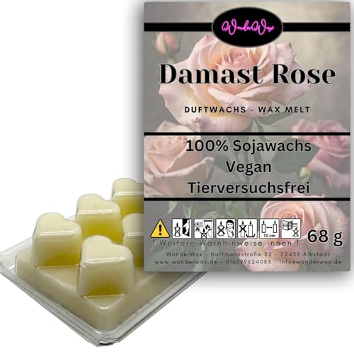 WonderWax Duftwachs Wax Melts für Duftlampe, 6 Herzen Duftmelt Wachsmelt Sojawachs Duftwachswürfel für Raumdüfte, Wachs mit Duftöl Indoor Melts Duftwachs für Aromalampe Damastrose WonderWax Duftwachs Wax Melts für Duftlampe, 6 Herzen Duftmelt Wachsmelt Sojawachs Duftwachswürfel für Raumdüfte, Wachs mit Duftöl Indoor Melts Duftwachs für Aromalampe Damastrose von WonderWax