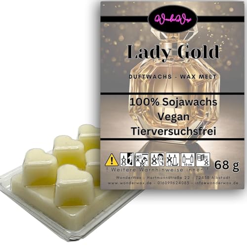 WonderWax Duftwachs Wax Melts für Duftlampe, 6 Herzen Duftmelt Wachsmelt Sojawachs Duftwachswürfel für Raumdüfte, Wachs mit Duftöl Indoor Melts Duftwachs für Aromalampe Lady Gold WonderWax Duftwachs Wax Melts für Duftlampe, 6 Herzen Duftmelt Wachsmelt Sojawachs Duftwachswürfel für Raumdüfte, Wachs mit Duftöl Indoor Melts Duftwachs für Aromalampe Lady Gold von WonderWax
