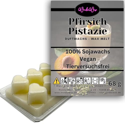 WonderWax Duftwachs Wax Melts für Duftlampe, 6 Herzen Duftmelt Wachsmelt Sojawachs Duftwachswürfel für Raumdüfte, Wachs mit Duftöl Indoor Melts Duftwachs für Aromalampe Pfirsich & Pistaziencreme WonderWax Duftwachs Wax Melts für Duftlampe, 6 Herzen Duftmelt Wachsmelt Sojawachs Duftwachswürfel für Raumdüfte, Wachs mit Duftöl Indoor Melts Duftwachs für Aromalampe Pfirsich & Pistaziencreme von WonderWax
