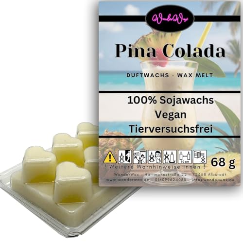 WonderWax Duftwachs Wax Melts für Duftlampe, 6 Herzen Duftmelt Wachsmelt Sojawachs Duftwachswürfel für Raumdüfte, Wachs mit Duftöl Indoor Melts Duftwachs für Aromalampe Pina Colada WonderWax Duftwachs Wax Melts für Duftlampe, 6 Herzen Duftmelt Wachsmelt Sojawachs Duftwachswürfel für Raumdüfte, Wachs mit Duftöl Indoor Melts Duftwachs für Aromalampe Pina Colada von WonderWax