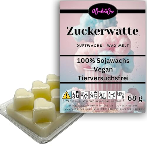 WonderWax Duftwachs Wax Melts für Duftlampe, 6 Herzen Duftmelt Wachsmelt Sojawachs Duftwachswürfel für Raumdüfte, Wachs mit Duftöl Indoor Melts Duftwachs für Aromalampe Zuckerwatte WonderWax Duftwachs Wax Melts für Duftlampe, 6 Herzen Duftmelt Wachsmelt Sojawachs Duftwachswürfel für Raumdüfte, Wachs mit Duftöl Indoor Melts Duftwachs für Aromalampe Zuckerwatte von WonderWax