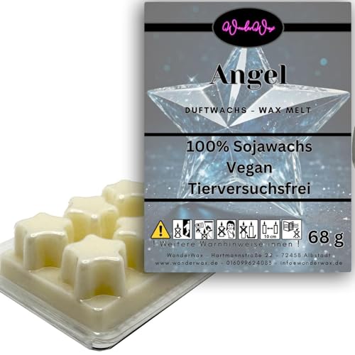 WonderWax Duftwachs Wax Melts für Duftlampe, 6 Sterne Duftmelt Wachsmelt Sojawachs Duftwachswürfel für Raumdüfte, Wachs mit Duftöl Indoor Melts Duftwachs für Aromalampe Angel von WonderWax