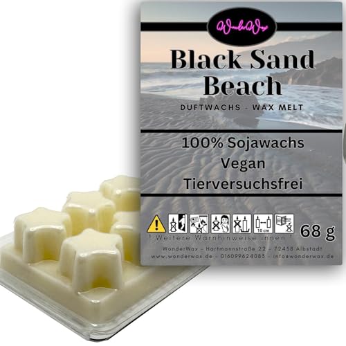 WonderWax Duftwachs Wax Melts für Duftlampe, 6 Sterne Duftmelt Wachsmelt Sojawachs Duftwachswürfel für Raumdüfte, Wachs mit Duftöl Indoor Melts Duftwachs für Aromalampe Black Sand & Beach von WonderWax