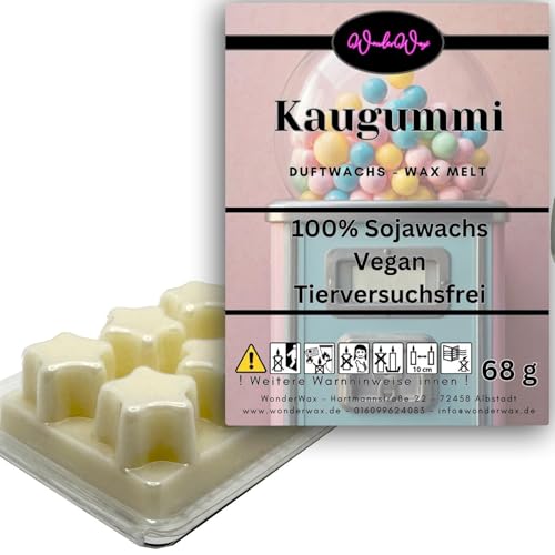 WonderWax Duftwachs Wax Melts für Duftlampe, 6 Sterne Duftmelt Wachsmelt Sojawachs Duftwachswürfel für Raumdüfte, Wachs mit Duftöl Indoor Melts Duftwachs für Aromalampe Kaugummi von WonderWax