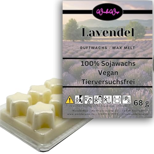 WonderWax Duftwachs Wax Melts für Duftlampe, 6 Sterne Duftmelt Wachsmelt Sojawachs Duftwachswürfel für Raumdüfte, Wachs mit Duftöl Indoor Melts Duftwachs für Aromalampe Lavendel WonderWax Duftwachs Wax Melts für Duftlampe, 6 Sterne Duftmelt Wachsmelt Sojawachs Duftwachswürfel für Raumdüfte, Wachs mit Duftöl Indoor Melts Duftwachs für Aromalampe Lavendel von WonderWax