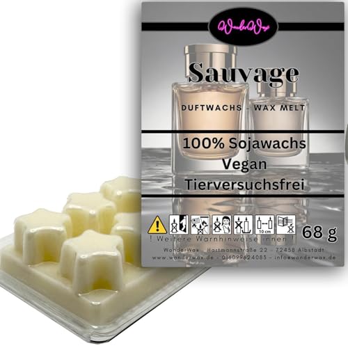 WonderWax Duftwachs Wax Melts für Duftlampe, 6 Sterne Duftmelt Wachsmelt Sojawachs Duftwachswürfel für Raumdüfte, Wachs mit Duftöl Indoor Melts Duftwachs für Aromalampe Sauvage WonderWax Duftwachs Wax Melts für Duftlampe, 6 Sterne Duftmelt Wachsmelt Sojawachs Duftwachswürfel für Raumdüfte, Wachs mit Duftöl Indoor Melts Duftwachs für Aromalampe Sauvage von WonderWax