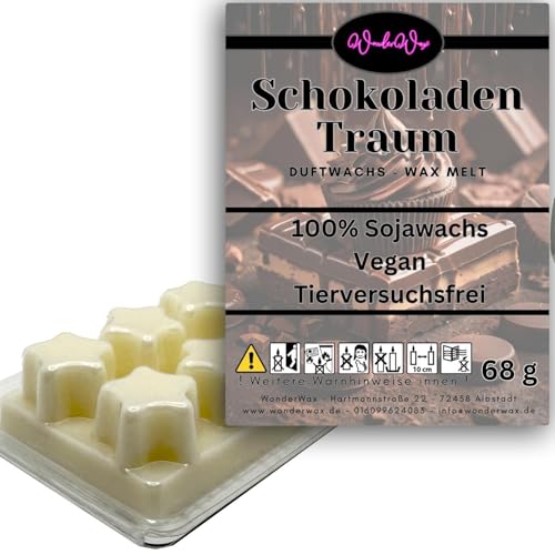 WonderWax Duftwachs Wax Melts für Duftlampe, 6 Sterne Duftmelt Wachsmelt Sojawachs Duftwachswürfel für Raumdüfte, Wachs mit Duftöl Indoor Melts Duftwachs für Aromalampe Schokoladentraum von WonderWax