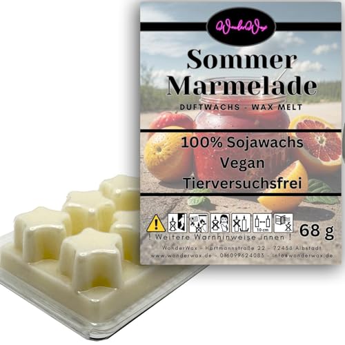 WonderWax Duftwachs Wax Melts für Duftlampe, 6 Sterne Duftmelt Wachsmelt Sojawachs Duftwachswürfel für Raumdüfte, Wachs mit Duftöl Indoor Melts Duftwachs für Aromalampe Sommer Marmelade WonderWax Duftwachs Wax Melts für Duftlampe, 6 Sterne Duftmelt Wachsmelt Sojawachs Duftwachswürfel für Raumdüfte, Wachs mit Duftöl Indoor Melts Duftwachs für Aromalampe Sommer Marmelade von WonderWax