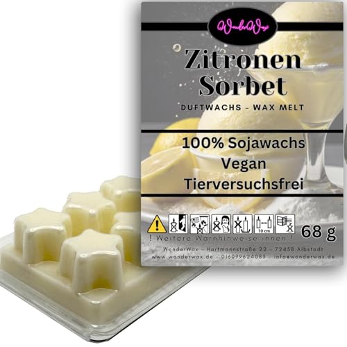 WonderWax Duftwachs Wax Melts für Duftlampe, 6 Sterne Duftmelt Wachsmelt Sojawachs Duftwachswürfel für Raumdüfte, Wachs mit Duftöl Indoor Melts Duftwachs für Aromalampe Zitronensorbet WonderWax Duftwachs Wax Melts für Duftlampe, 6 Sterne Duftmelt Wachsmelt Sojawachs Duftwachswürfel für Raumdüfte, Wachs mit Duftöl Indoor Melts Duftwachs für Aromalampe Zitronensorbet von WonderWax