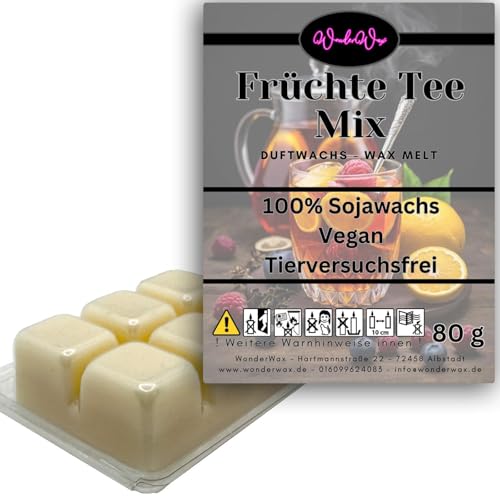 WonderWax Duftwachs Wax Melts für Duftlampe, 6 Würfel Duftmelt Wachsmelt Sojawachs Duftwachswürfel für Raumdüfte, Wachs mit Duftöl Indoor Melts Duftwachs für Aromalampe FrüchteTee Mix WonderWax Duftwachs Wax Melts für Duftlampe, 6 Würfel Duftmelt Wachsmelt Sojawachs Duftwachswürfel für Raumdüfte, Wachs mit Duftöl Indoor Melts Duftwachs für Aromalampe FrüchteTee Mix von WonderWax