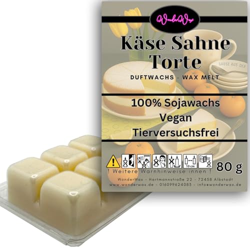 WonderWax Duftwachs Wax Melts für Duftlampe, 6 Würfel Duftmelt Wachsmelt Sojawachs Duftwachswürfel für Raumdüfte, Wachs mit Duftöl Indoor Melts Duftwachs für Aromalampe Käse Sahne Torte von WonderWax