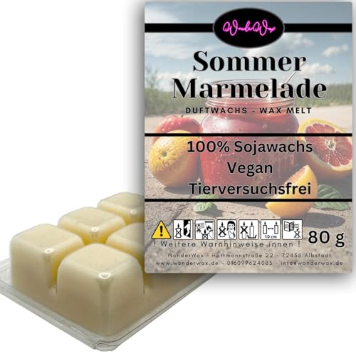 WonderWax Duftwachs Wax Melts für Duftlampe, 6 Würfel Duftmelt Wachsmelt Sojawachs Duftwachswürfel für Raumdüfte, Wachs mit Duftöl Indoor Melts Duftwachs für Aromalampe Sommer Marmelade WonderWax Duftwachs Wax Melts für Duftlampe, 6 Würfel Duftmelt Wachsmelt Sojawachs Duftwachswürfel für Raumdüfte, Wachs mit Duftöl Indoor Melts Duftwachs für Aromalampe Sommer Marmelade von WonderWax