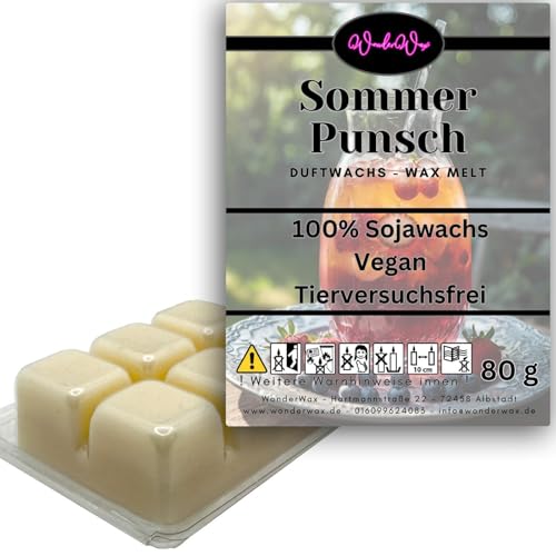 WonderWax Duftwachs Wax Melts für Duftlampe, 6 Würfel Duftmelt Wachsmelt Sojawachs Duftwachswürfel für Raumdüfte, Wachs mit Duftöl Indoor Melts Duftwachs für Aromalampe Sommerpunsch WonderWax Duftwachs Wax Melts für Duftlampe, 6 Würfel Duftmelt Wachsmelt Sojawachs Duftwachswürfel für Raumdüfte, Wachs mit Duftöl Indoor Melts Duftwachs für Aromalampe Sommerpunsch von WonderWax