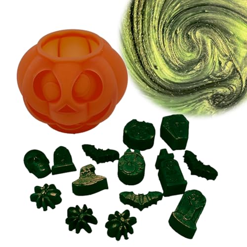 WonderWax Halloween Box Kürbis gefüllt mit Wachsmelts Zauberwald Duftwachs Raumduft für Duftlampen Soja Wachs Melts Duftmelt Aroma Wellnes Kerzen Wärmer Wax Tarts Soy Duftöl Diffuser von WonderWax