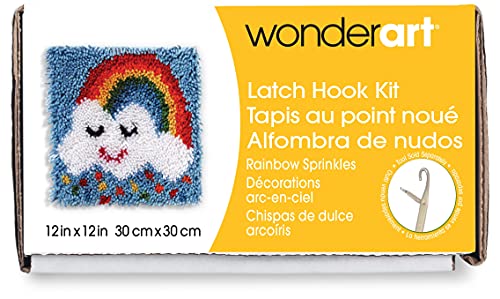 WonderArt 538093 Rainbow Knüpfhaken, 30,5 x 30,5 cm, Regenbogen-Sprinkles, 12 x 12 von Wonderart