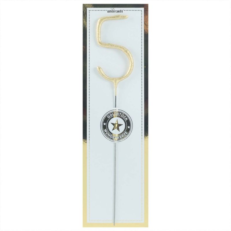 Wunderkerze Zahl classic gold 18cm Wunderkerze Zahl classic gold 18cm von wondercandle