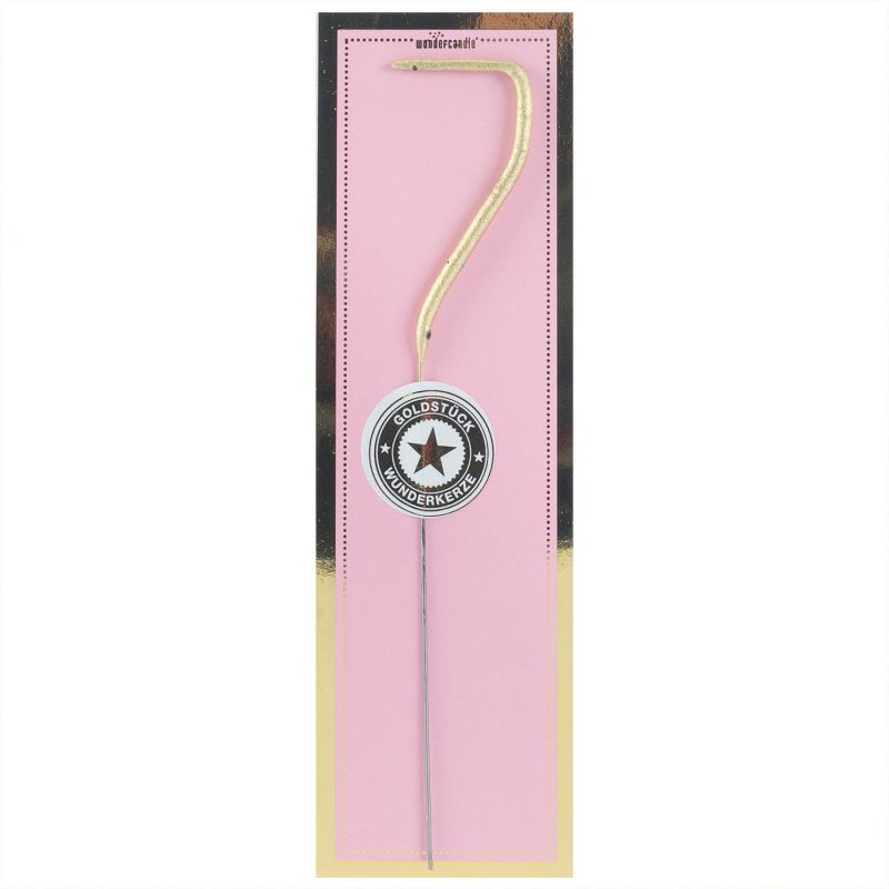 Wunderkerze Zahl classic gold 18cm von wondercandle