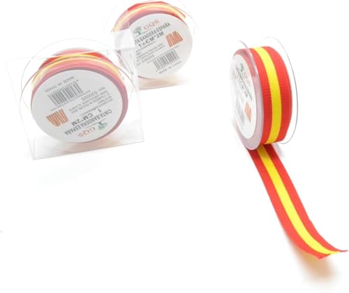 Packung mit 2 Stück, 1 cm x 2 m, insgesamt 4 m, spanische Flagge, Stoffrolle für Kunst und Handwerk, Nähen von Stoff, Dekoration der spanischen Flagge. Packung mit 2 Stück, 1 cm x 2 m, insgesamt 4 m, spanische Flagge, Stoffrolle für Kunst und Handwerk, Nähen von Stoff, Dekoration der spanischen Flagge. von Wonderful