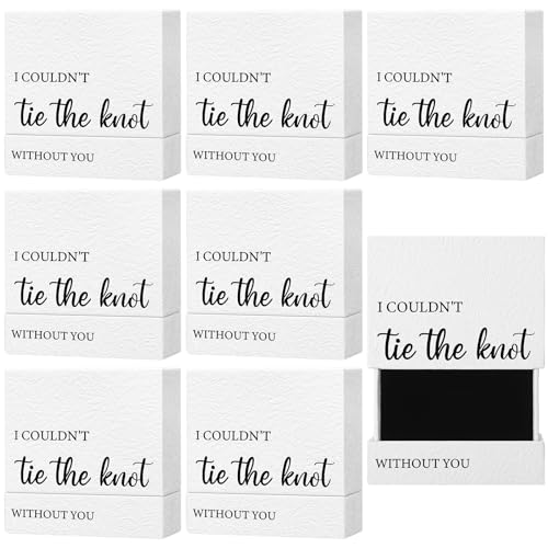 Wonderjune 8 Stück Brautjungfer-Geschenk-Schmuckschatulle für Brautjungfern, Antragsgeschenke, "I Couldn't Tie the Knot Without You" für Hochzeit, Schmuck nicht im Lieferumfang enthalten, Weiss Wonderjune 8 Stück Brautjungfer-Geschenk-Schmuckschatulle für Brautjungfern, Antragsgeschenke, "I Couldn't Tie the Knot Without You" für Hochzeit, Schmuck nicht im Lieferumfang enthalten, Weiss von Wonderjune